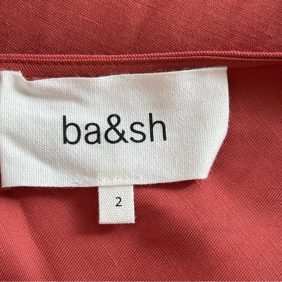 BA&SH Polly Twist Shoulder Satin Maxi Dress linen blend vacation summertime - Picture 6 of 13